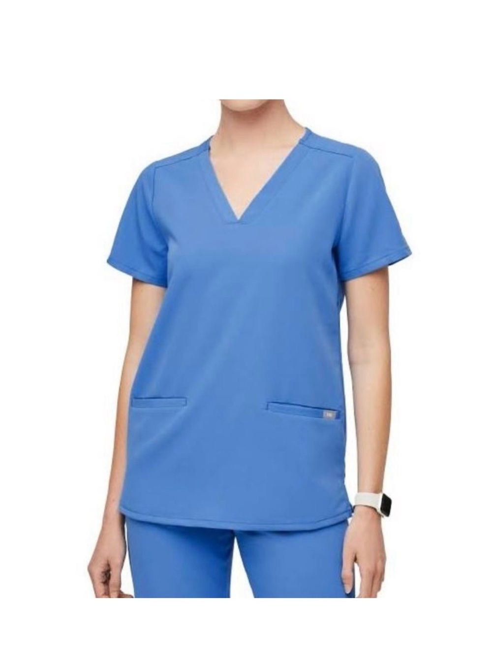 Figs Women's Casma Scrub Top in Ceil Blue